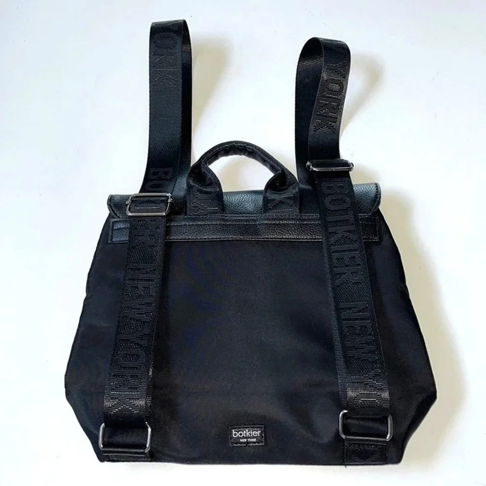 Botkier Women's Black Nylon Mini Backpack Flap Top‎ Travel Casual Bag